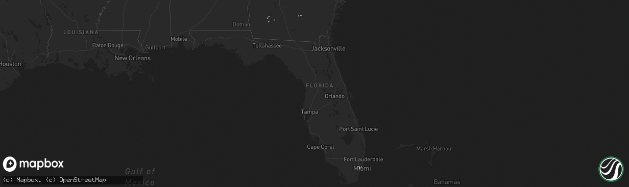 Hail map in Florida on October 3, 2014