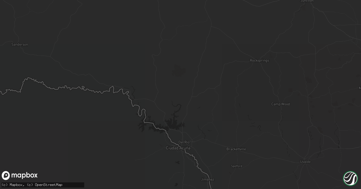 Hail map in Del Rio, TX on October 3, 2015
