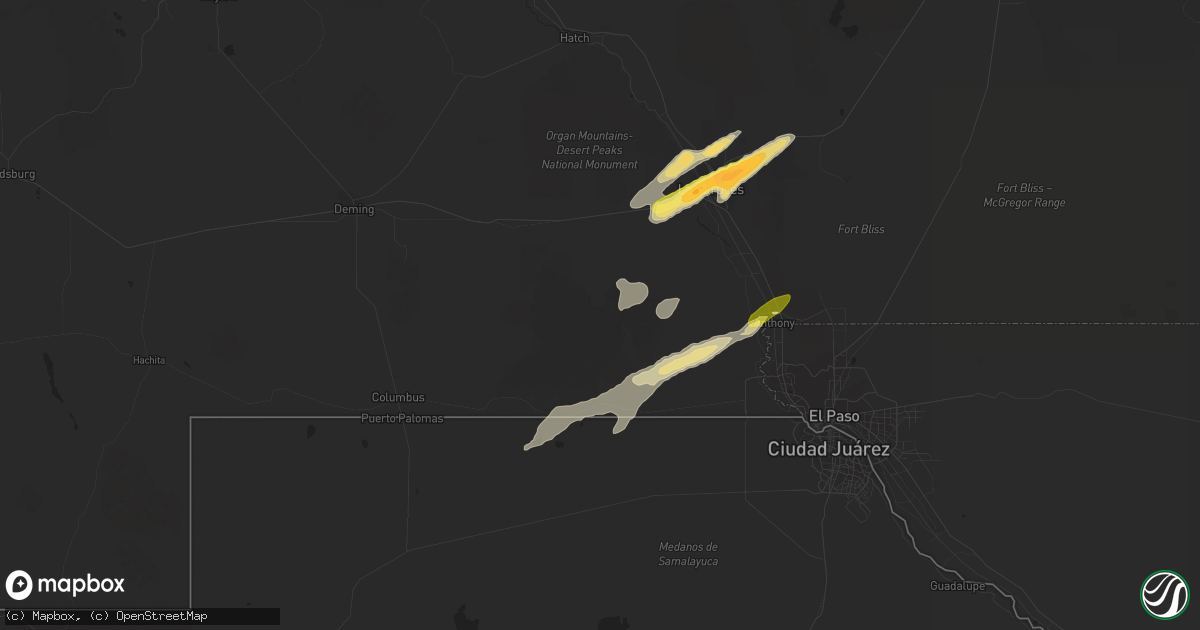 Hail map in La Mesa, NM on October 3, 2015