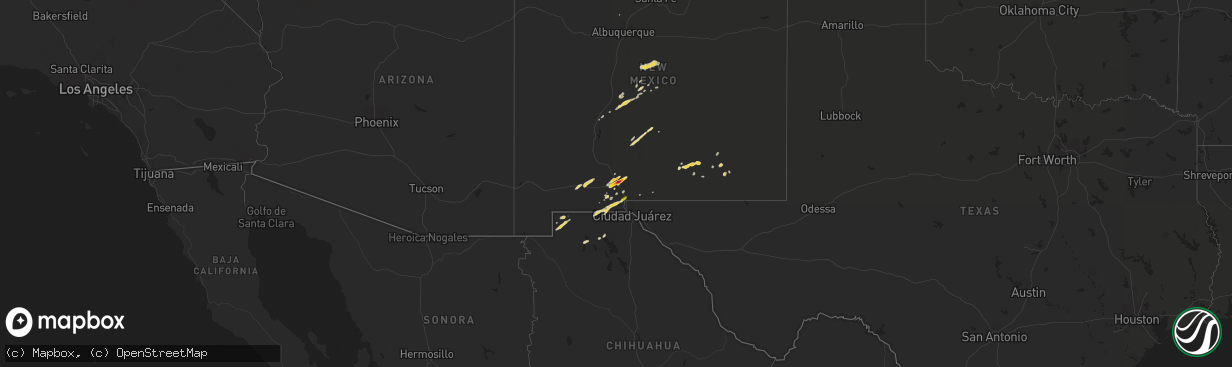 Hail map on October 3, 2015