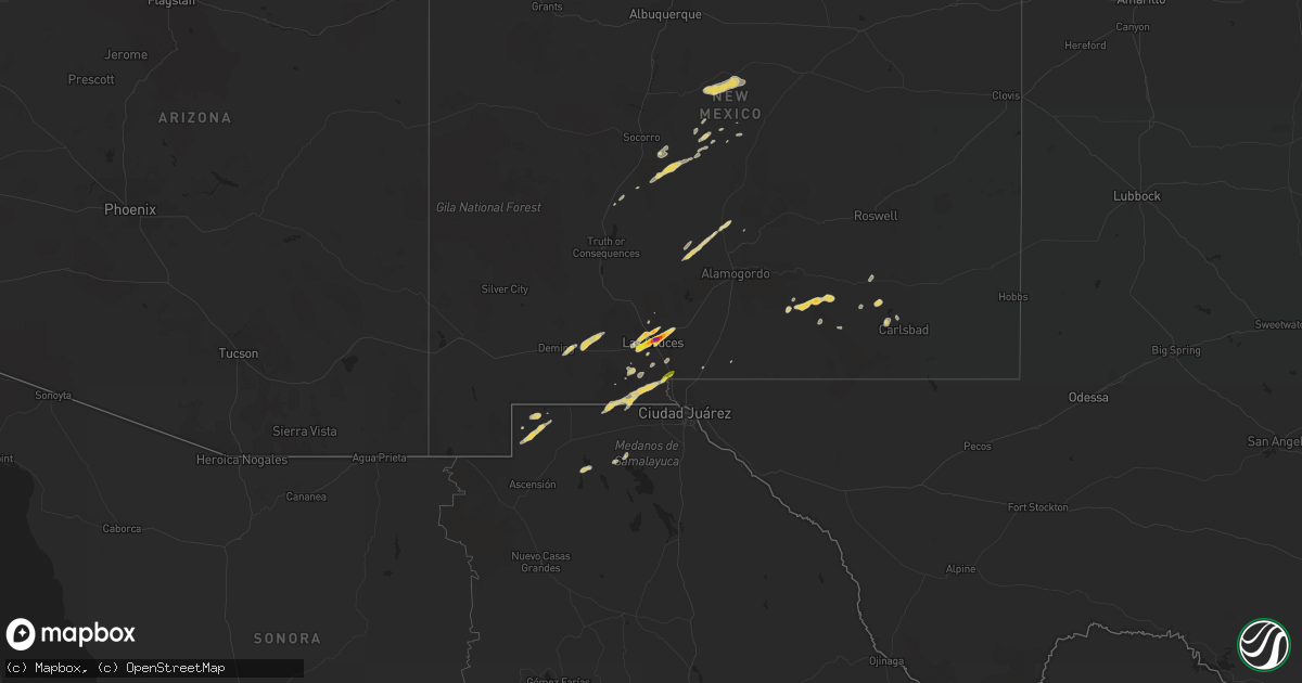 Hail map on October 3, 2015