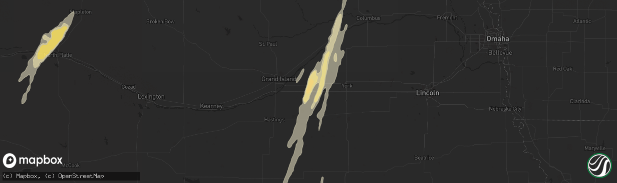 Hail map in Aurora, NE on October 3, 2016