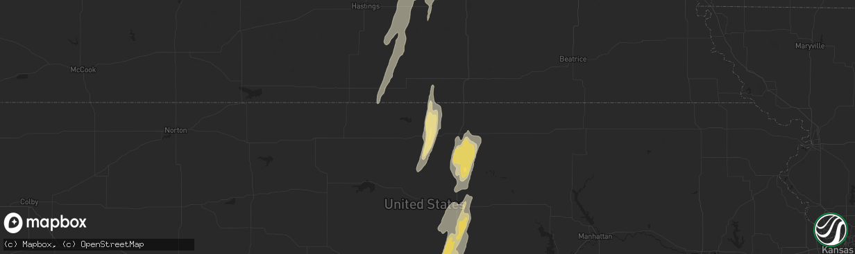 Hail map in Courtland, KS on October 3, 2016