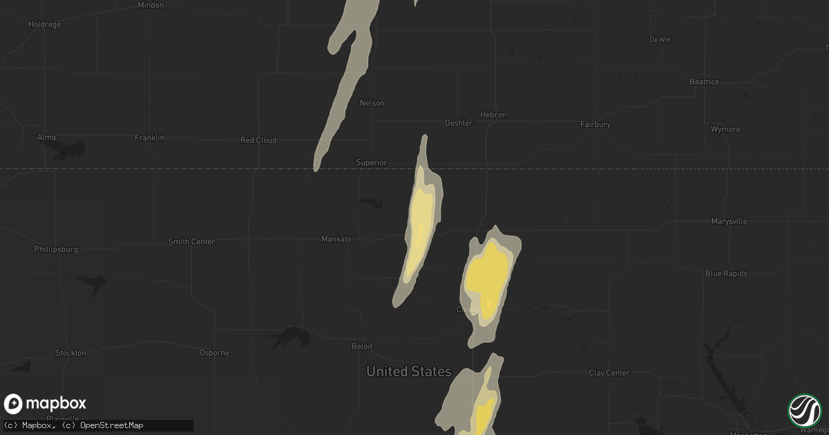 Hail map in Courtland, KS on October 3, 2016