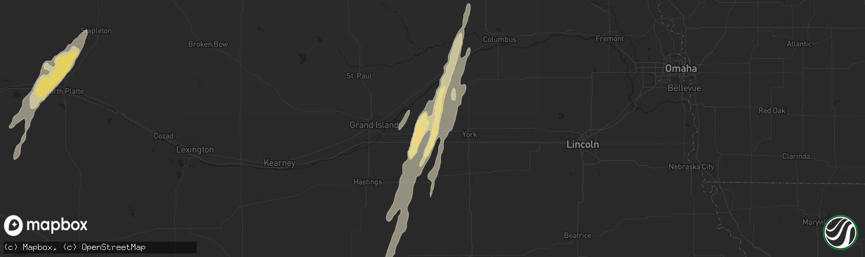 Hail map in Hampton, NE on October 3, 2016