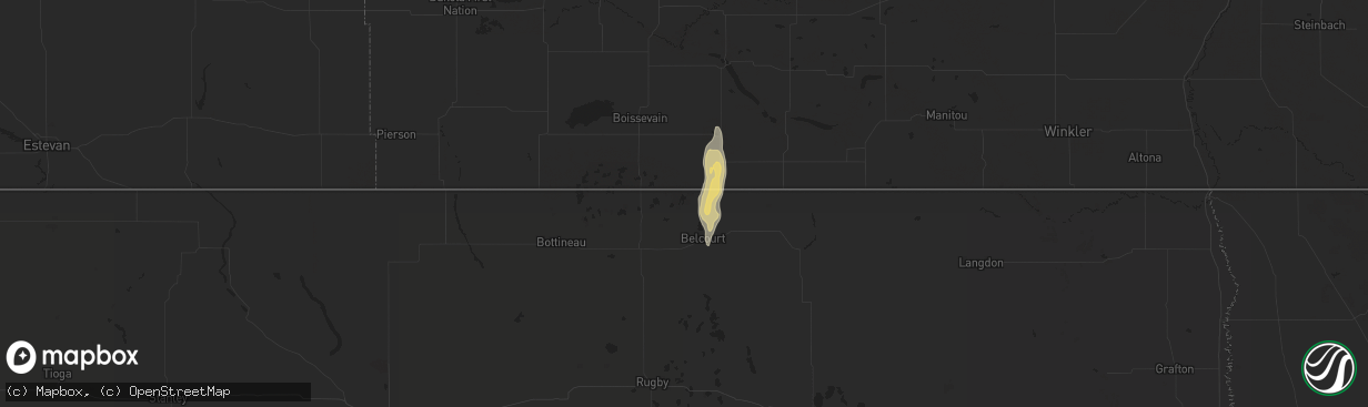 Hail map in Saint John, ND on October 3, 2016