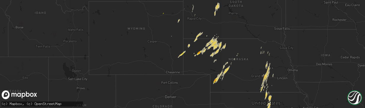 Hail map on October 3, 2016