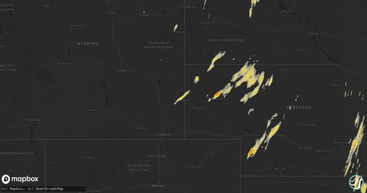 Hail map on October 3, 2016