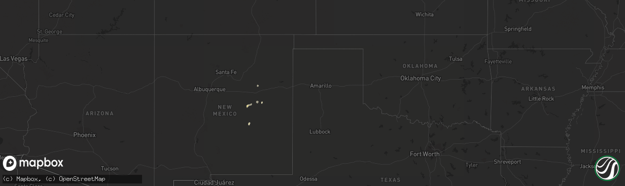 Hail map in New Mexico on October 3, 2017