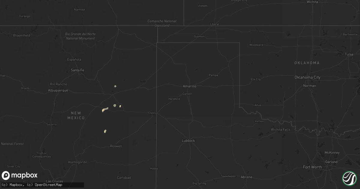 Hail map in New Mexico on October 3, 2017