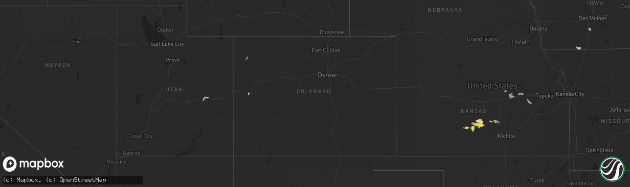 Hail map in Colorado on October 3, 2018