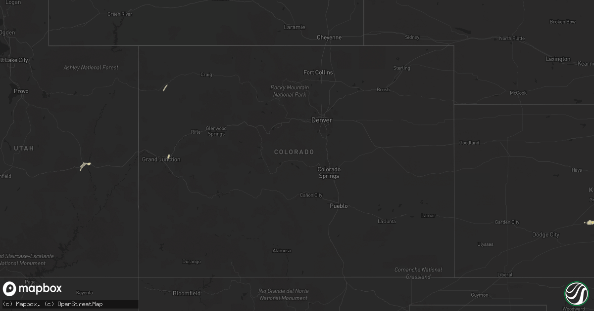 Hail map in Colorado on October 3, 2018