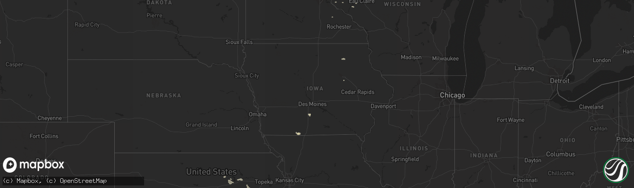 Hail map in Iowa on October 3, 2018