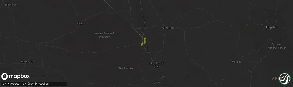 Hail map in Mohave Valley, AZ on October 3, 2018