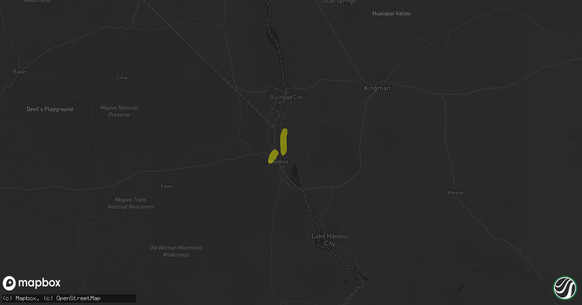 Hail map in Mohave Valley, AZ on October 3, 2018