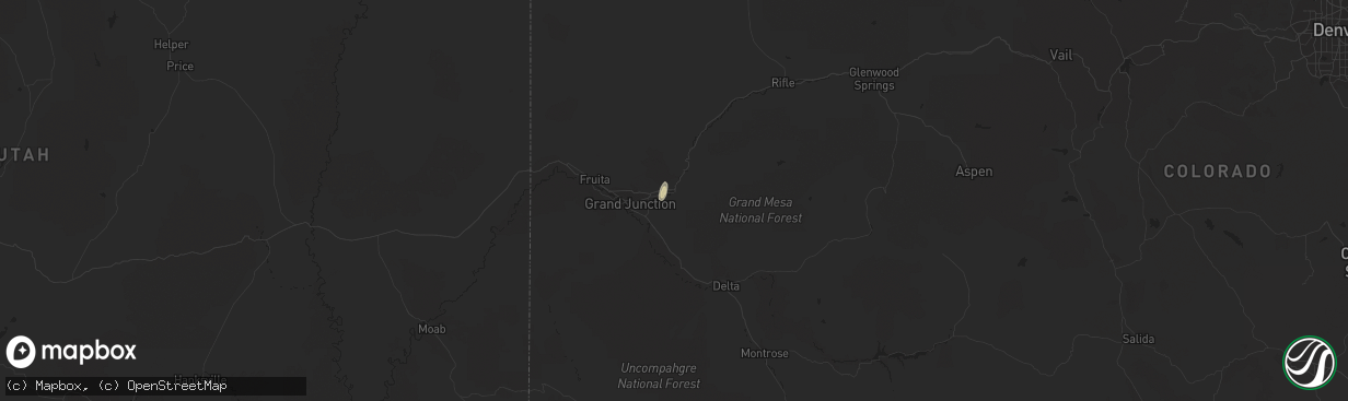 Hail map in Palisade, CO on October 3, 2018