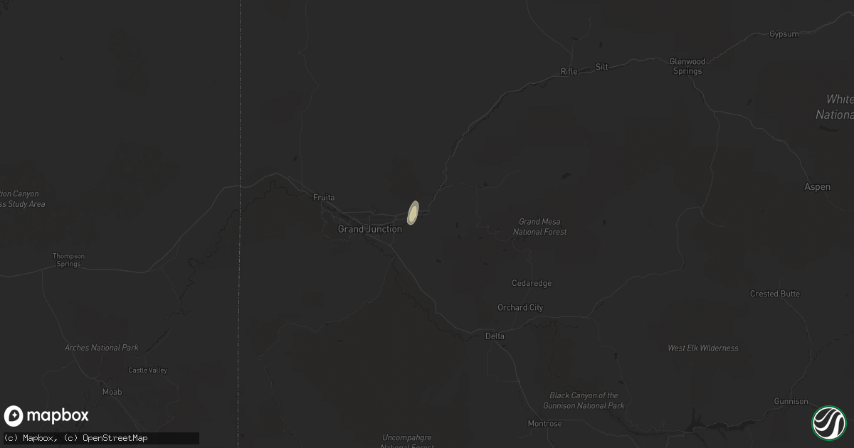 Hail map in Palisade, CO on October 3, 2018