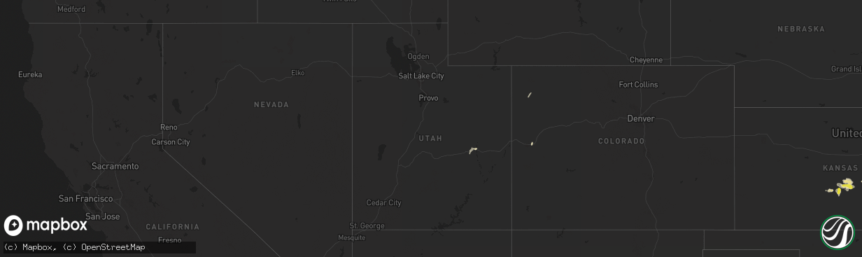 Hail map in Utah on October 3, 2018