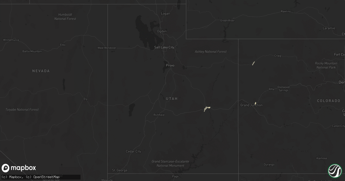 Hail map in Utah on October 3, 2018