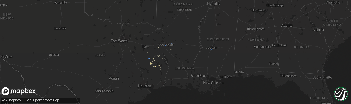 Hail map in Arkansas on October 3, 2019