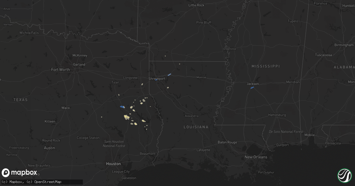 Hail map in Mississippi on October 3, 2019
