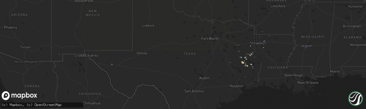 Hail map on October 3, 2019