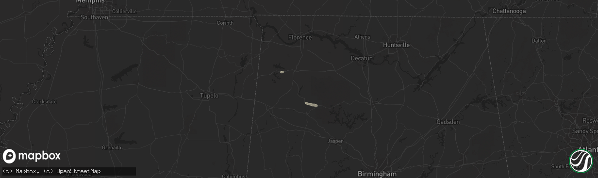 Hail map in Double Springs, AL on October 3, 2021
