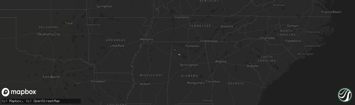 Hail map on October 3, 2021