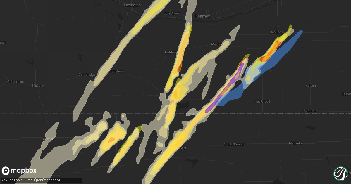 Hail map in Alma, NE on October 3, 2023
