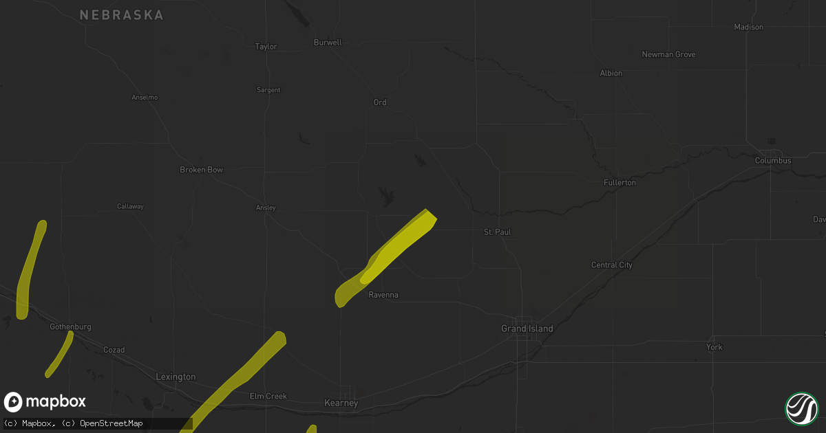 Hail map in Ashton, NE on October 3, 2023