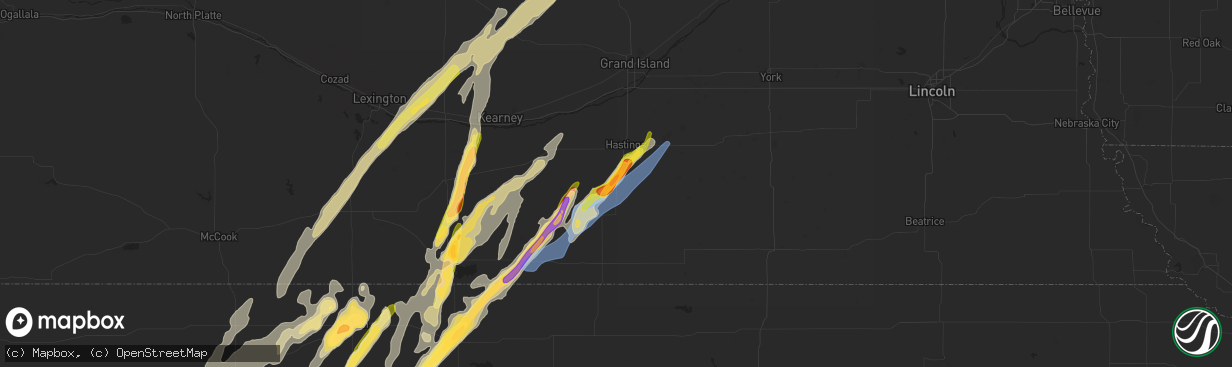 Hail map in Ayr, NE on October 3, 2023