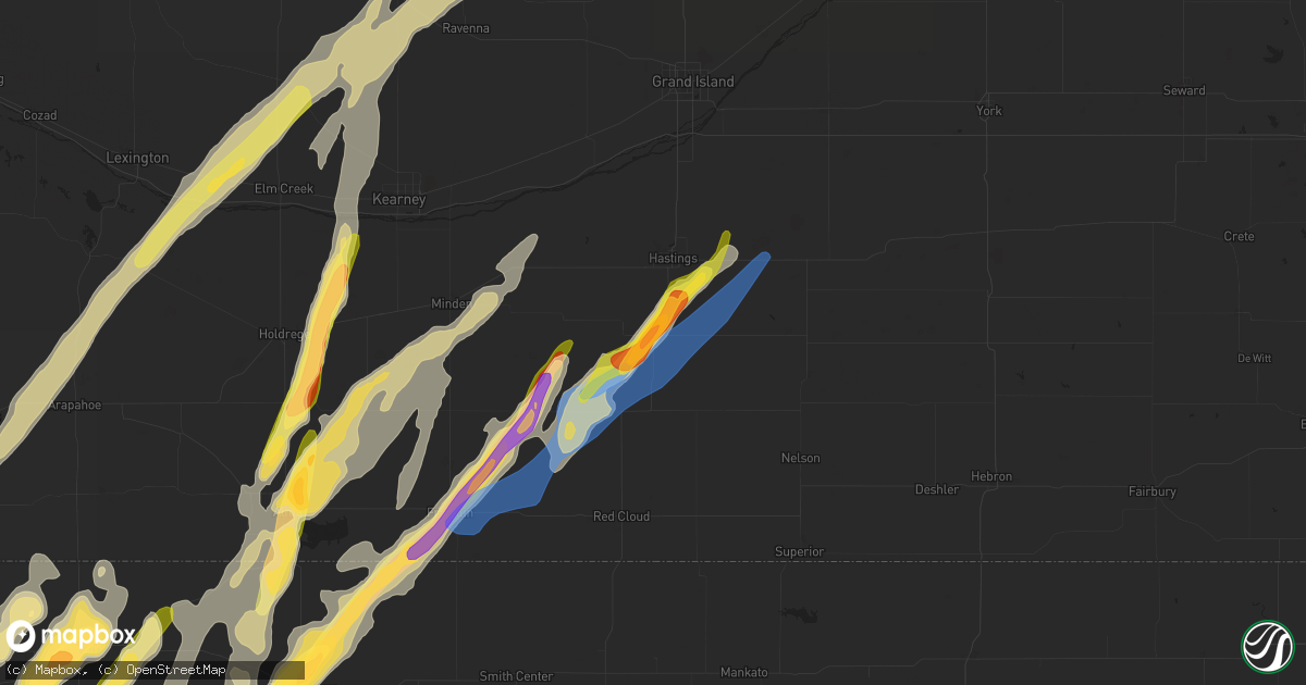 Hail map in Ayr, NE on October 3, 2023