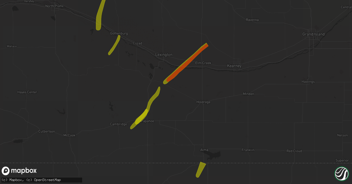 Hail map in Bertrand, NE on October 3, 2023