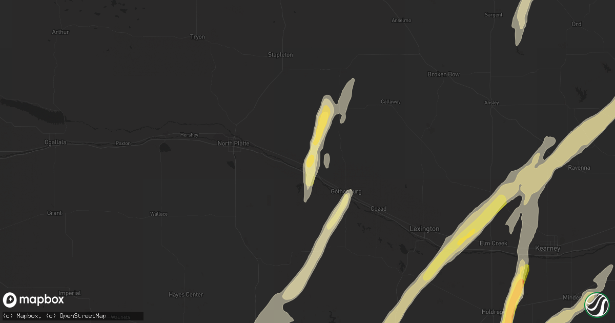 Hail map in Brady, NE on October 3, 2023