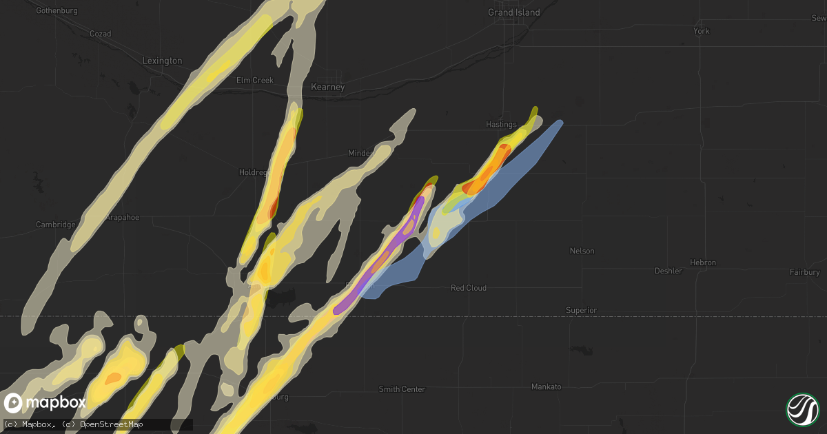 Hail map in Campbell, NE on October 3, 2023