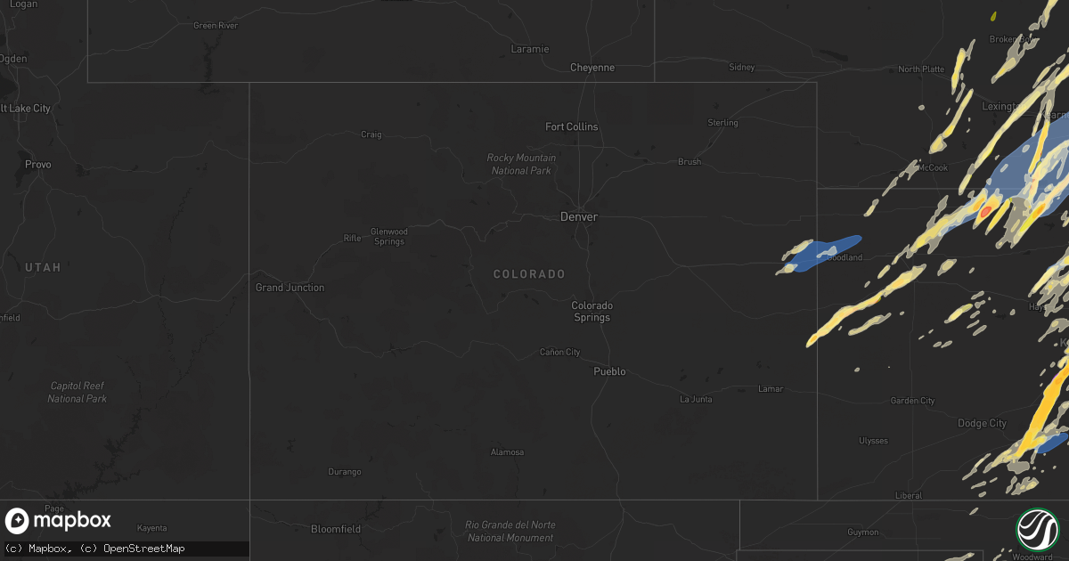 Hail map in Colorado on October 3, 2023