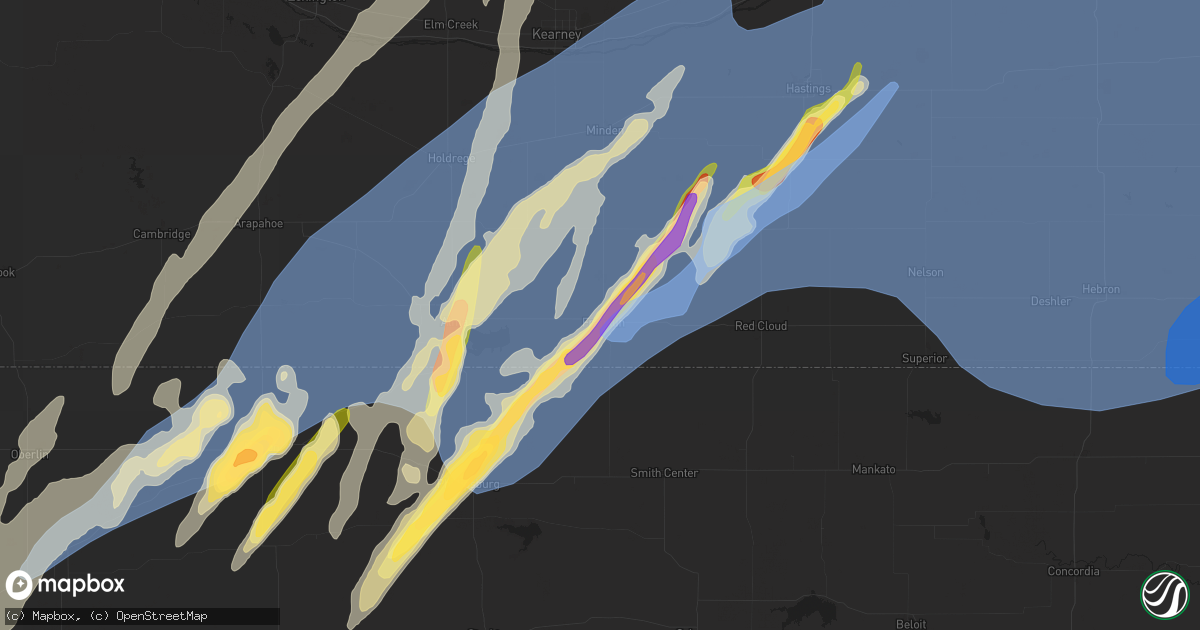 Hail map in Franklin, NE on October 3, 2023