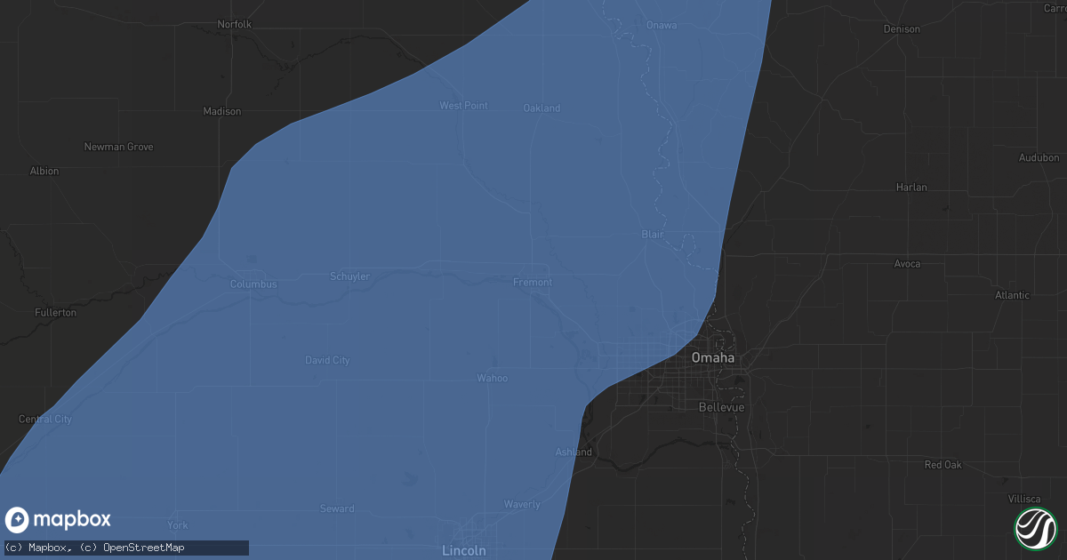 Hail map in Fremont, NE on October 3, 2023