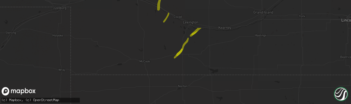 Hail map in Holbrook, NE on October 3, 2023