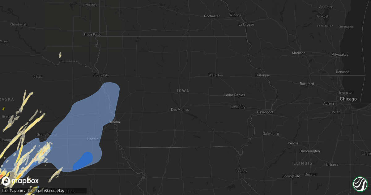 Hail map in Iowa on October 3, 2023