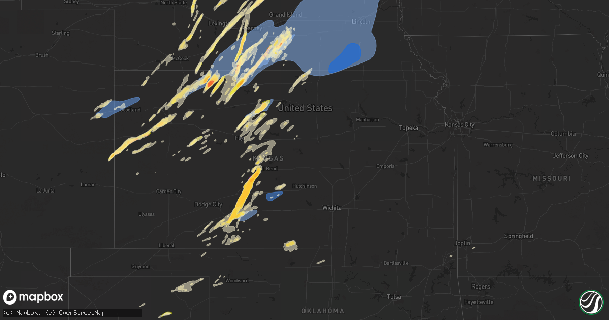 Hail map in Kansas on October 3, 2023