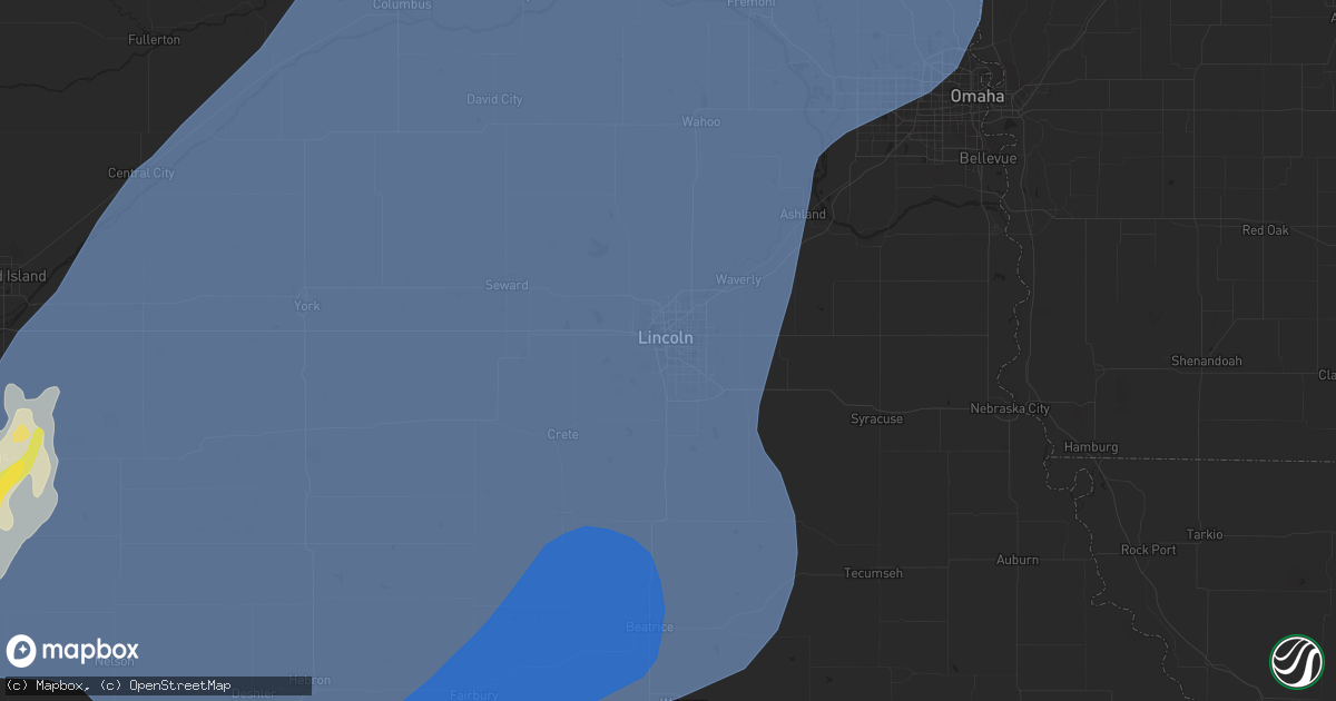 Hail map in Lincoln, NE on October 3, 2023