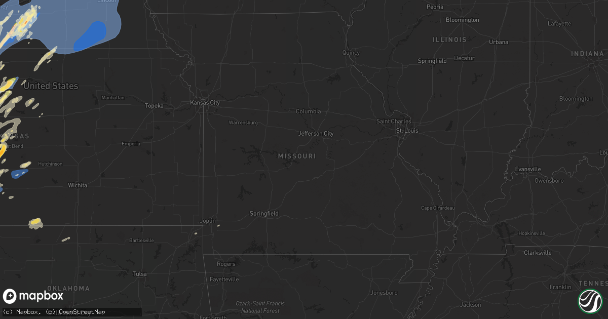 Hail map in Missouri on October 3, 2023