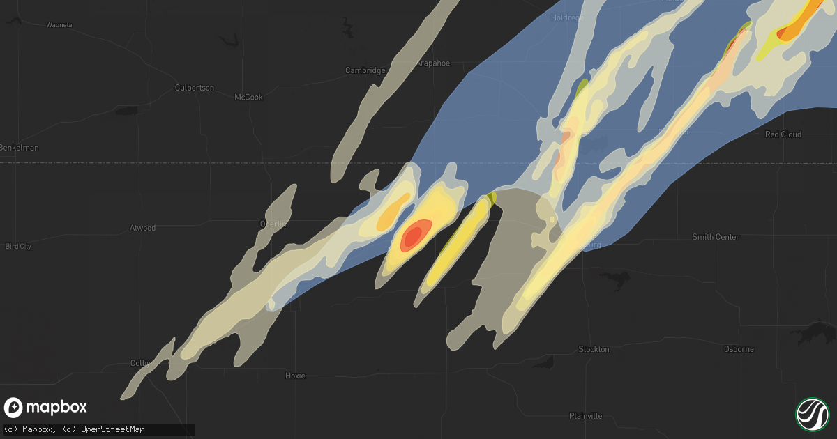 Hail map in Norton, KS on October 3, 2023