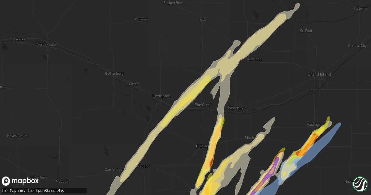 Hail map in Overton, NE on October 3, 2023