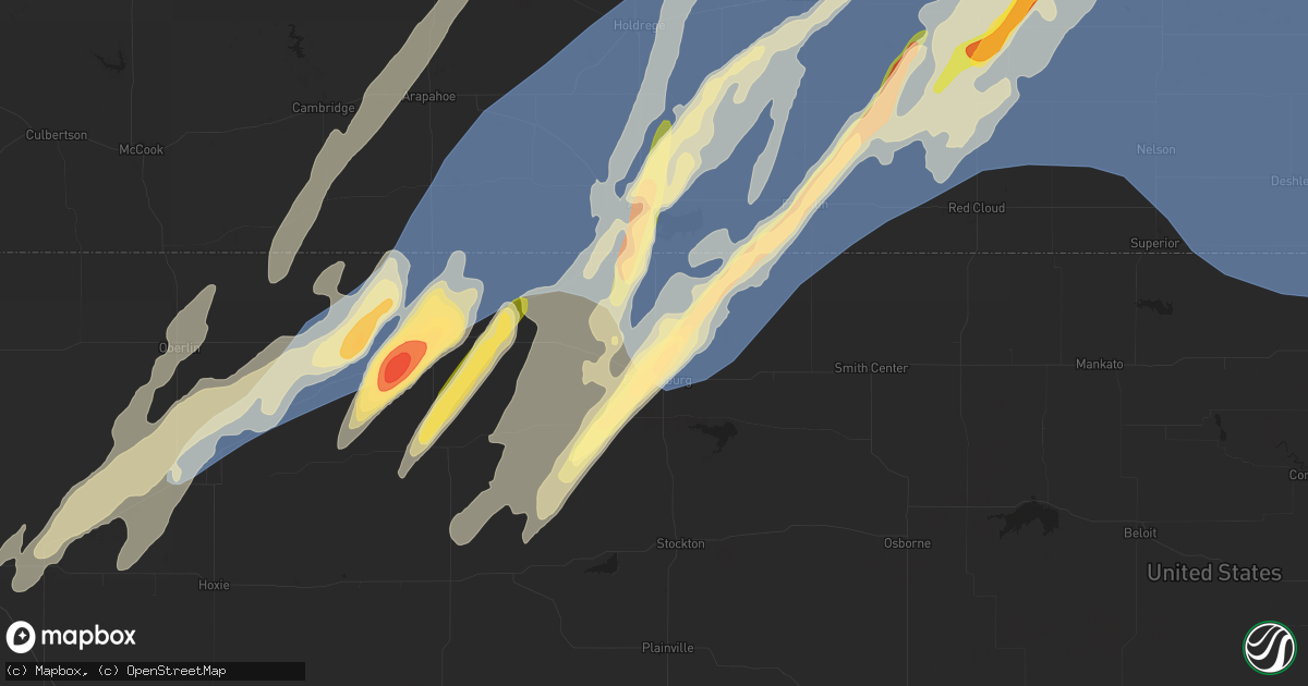 Hail map in Phillipsburg, KS on October 3, 2023