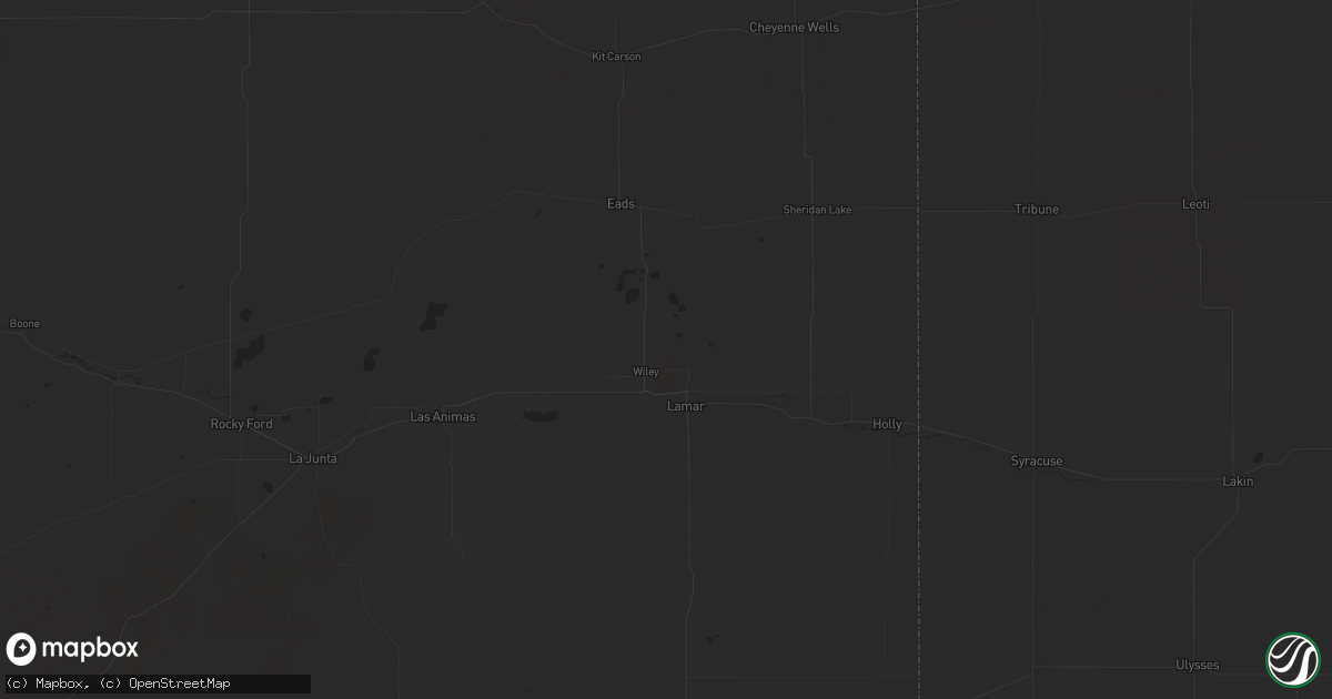 Hail map in Pine Ridge, SD on October 3, 2023