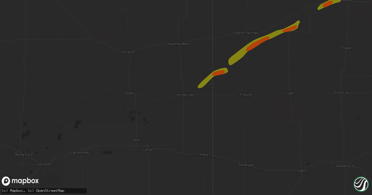 Hail map in Sheridan Lake, CO on October 3, 2023