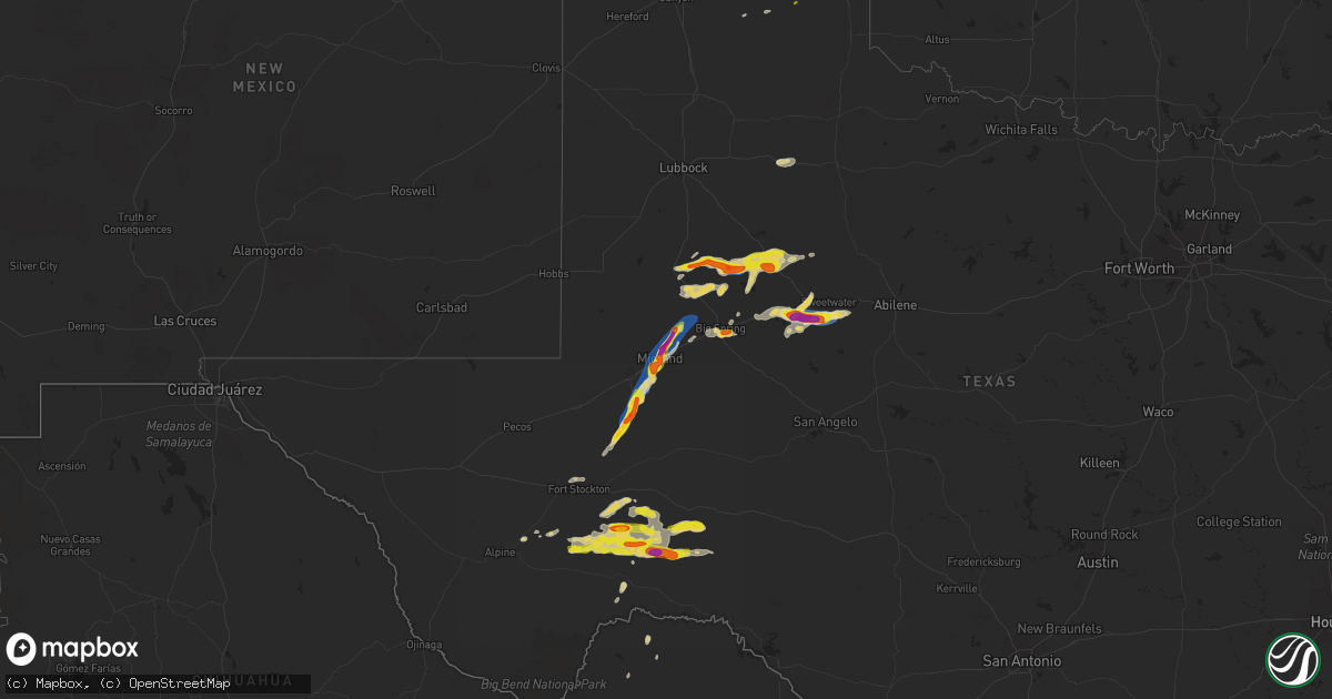 Hail map on October 3, 2023