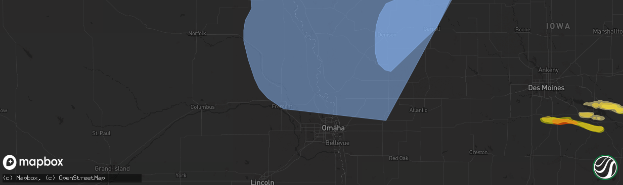 Hail map in Blair, NE on October 3, 2024